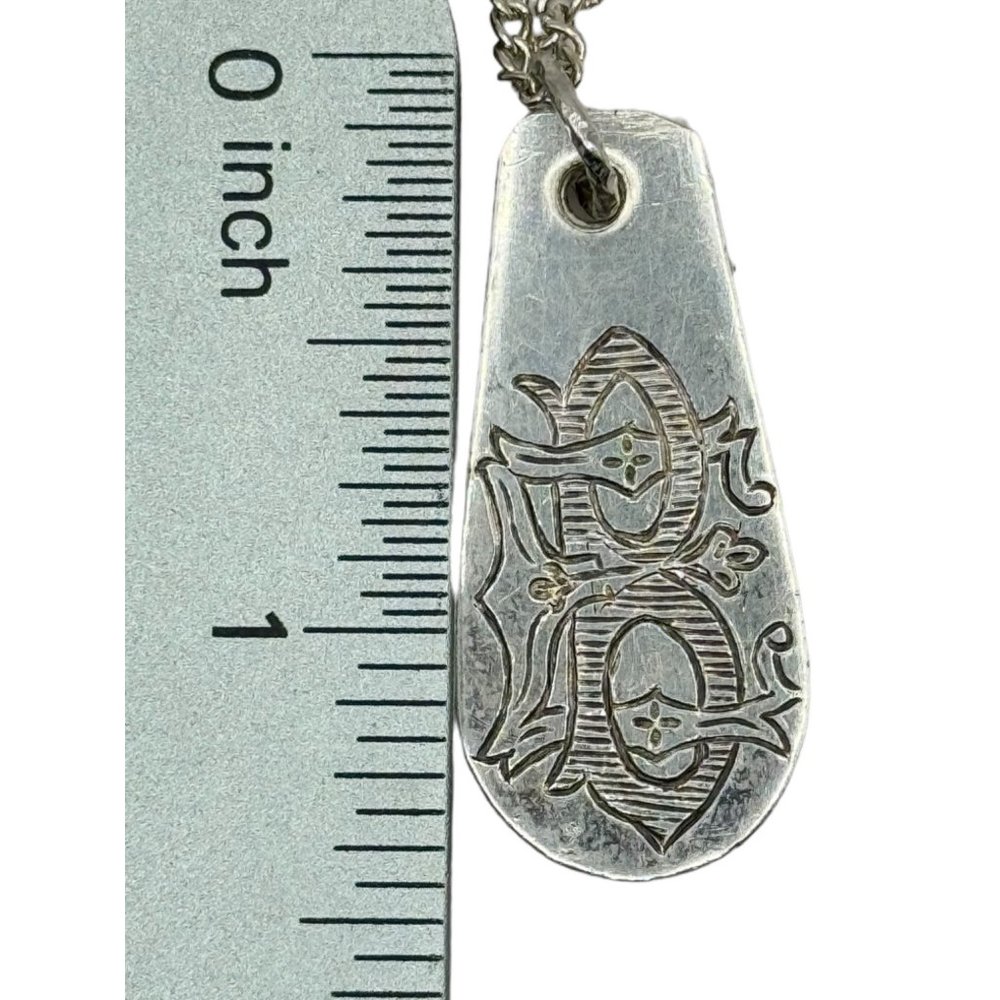 Monogrammed Letter B Vintage Silver Spoon Artisan Pendant Hand Crafted Necklace - Picture 8 of 12
